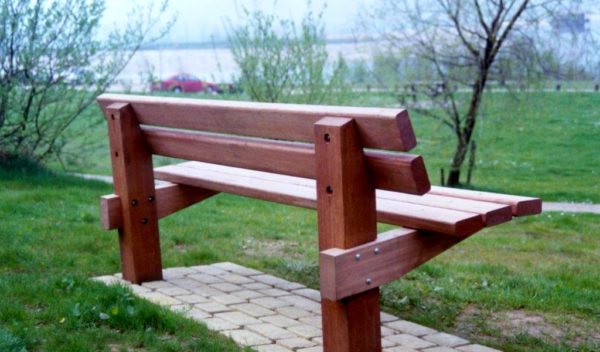 Allington Wooden Seat, in a park