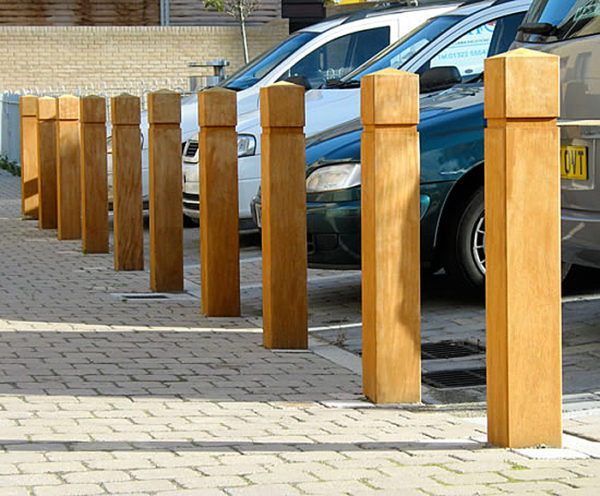 timber bollards by Orchard Street Furniture