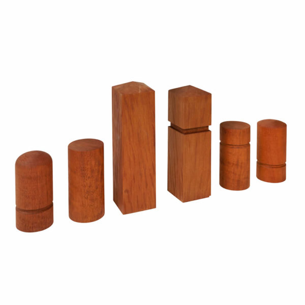 various wooden bollards