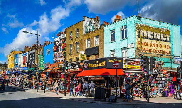 Colourful shops in Camden, London